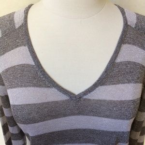 Gerard Darel Long Sleeve Grey Striped Shirt